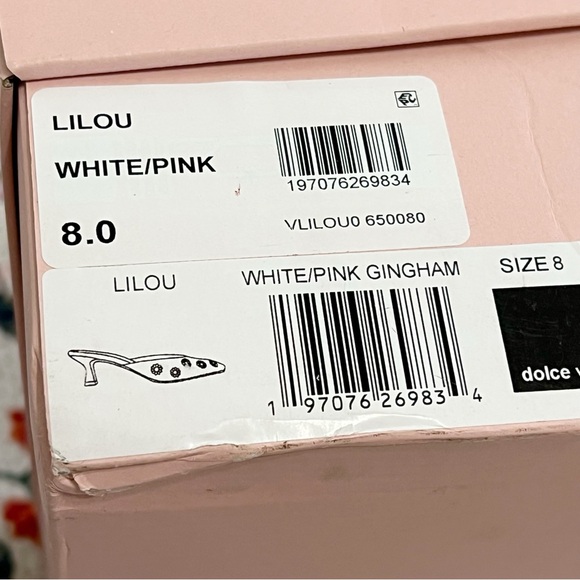 NWT For Love And Lemons X Dolce Vita Lilou Mule in Pink Chalk Gingham Mule - Picture 13 of 13